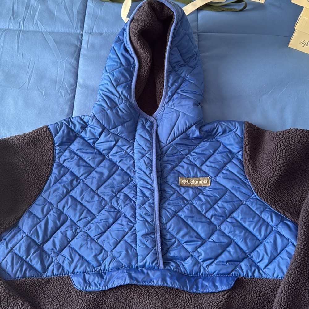 Columbia Women's Sweet View Fleece Hooded Pullover Lapis Blue Dark Nocturnal XL! - Picture 5 of 12